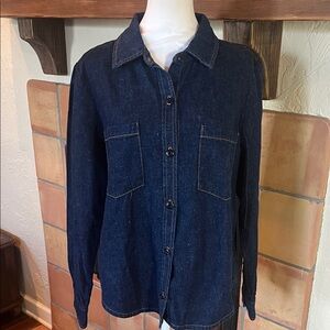 THE GREAT. THE SCOUTING SHIRT IN RINSE WASH, size L